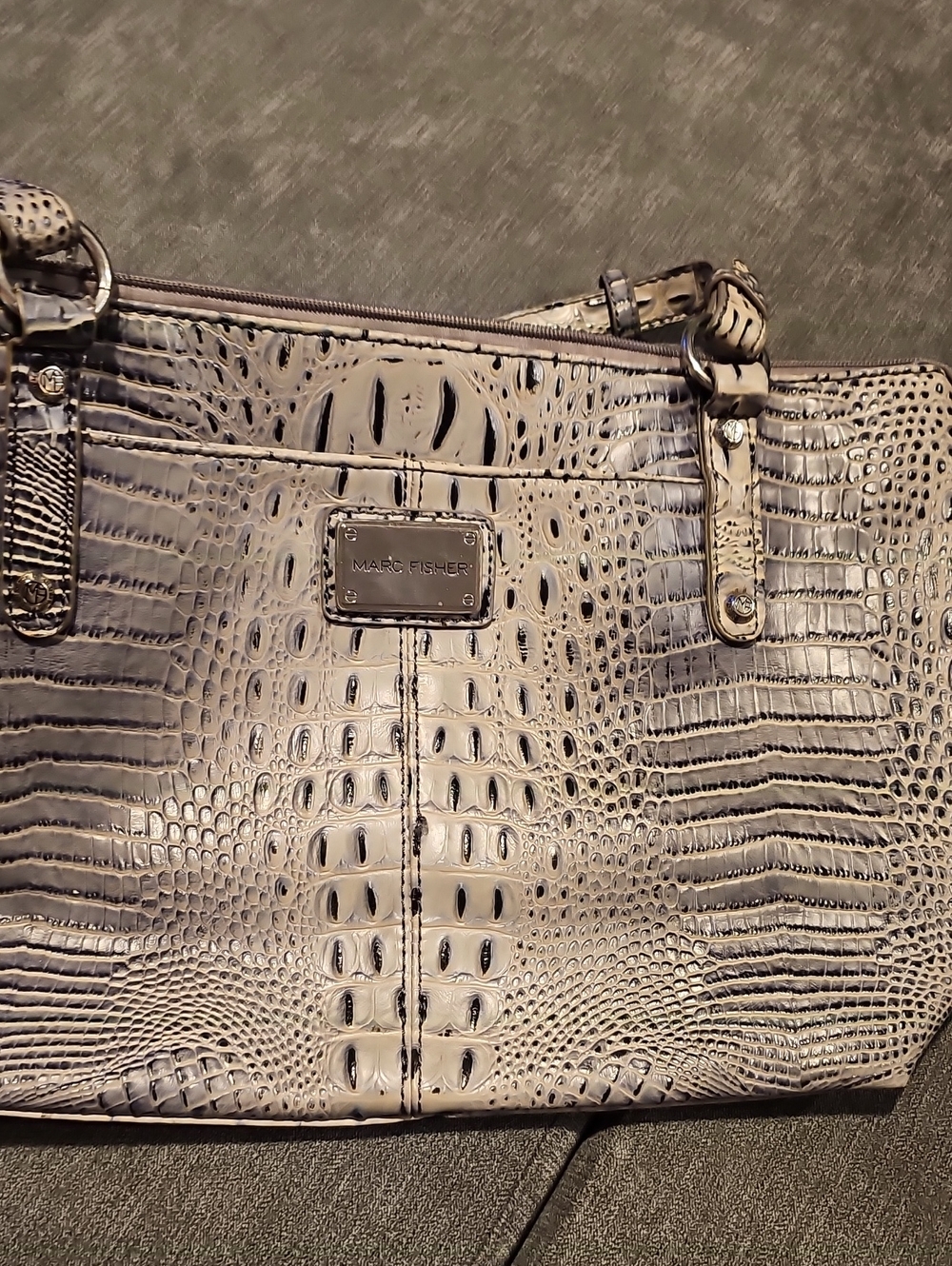 Marc Fisher Croc-Embossed Neutral Tote